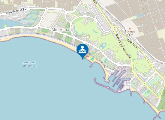 Map of Playa Poniente de Almerimar