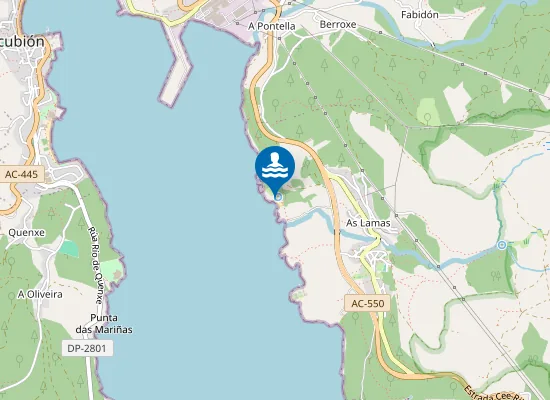 Map of Praia do Caudeliño