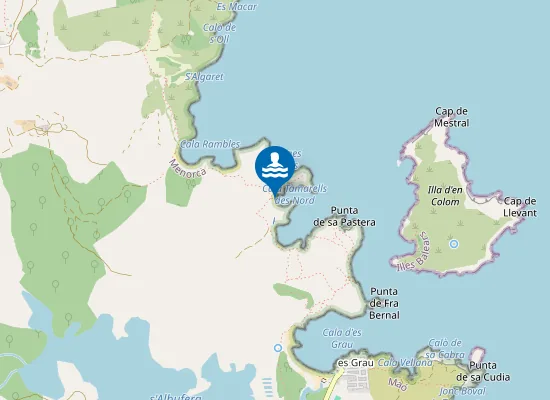 Map of Cala Tamarells