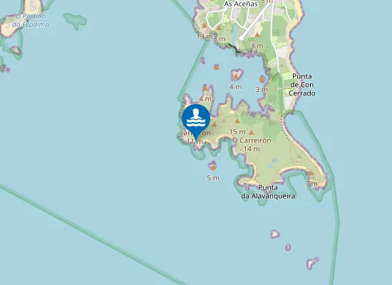 Map of Praia Da Cruz Do Carreirón