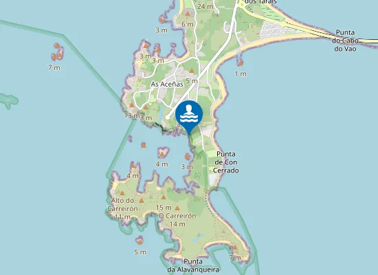 Map of Praia das Aceñas