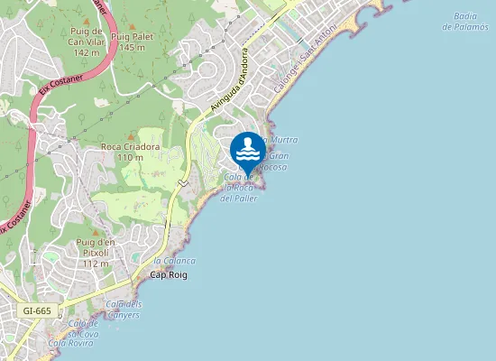 Map of Cala de les Roques Planes