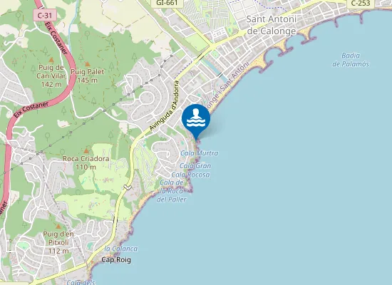 Map of Cala del Raco dels Homes