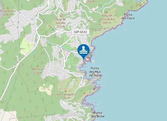 Map of Platja d'en Malaret