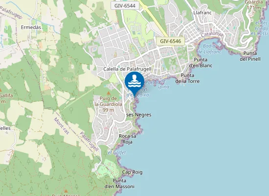 Map of ses Aigües Mortes