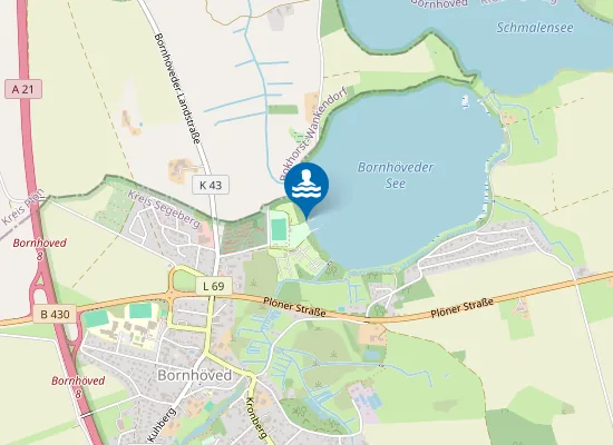 Map of BORNHOEVEDER SEE BORNHOEVED