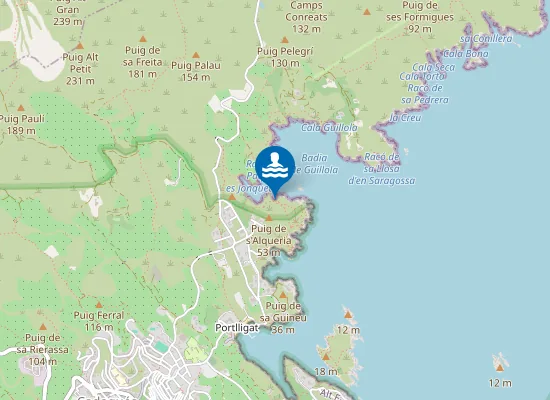 Map of Platja d'en Talla Dofins