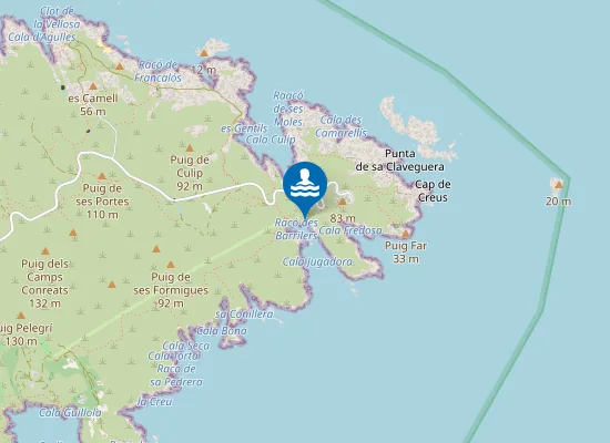 Map of Zona naturista de Cala Jugadora