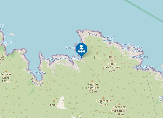 Map of Platja de s'Arena