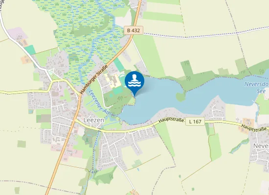 Map of NEVERSDORFER SEE LEEZEN SEESTRASSE
