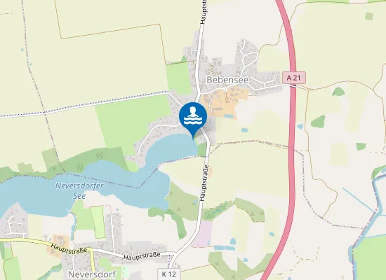 Map of NEVERSDORFER SEE BEBENSEE