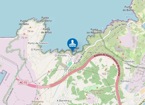 Map of Praia de Auga Doce