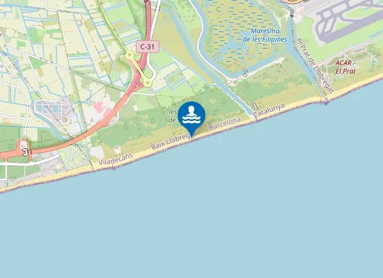 Map of Platja de la Pineda de Viladecans