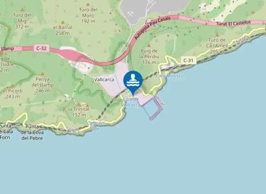 Map of Platja de Vallcarca