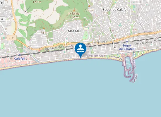 Map of Platja de l'Estany-Mas Mel