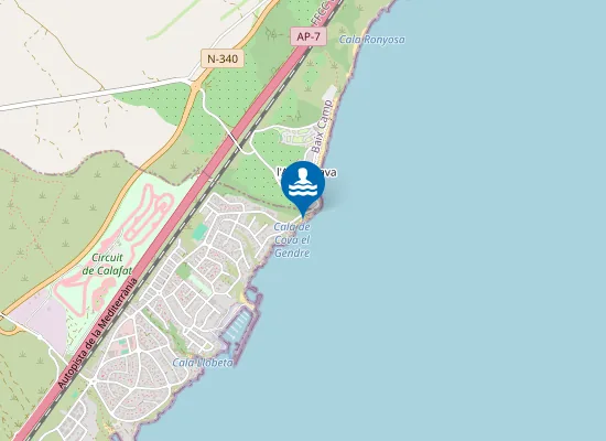 Map of lo Codolar de l'Almadrava