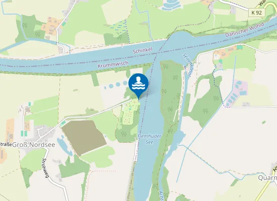 Map of FLEMHUDER SEE KRUMMWISCH NATURISTCAMPING