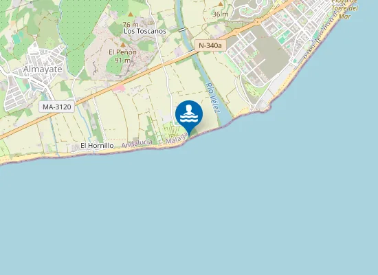 Map of Playa naturista de Almayate
