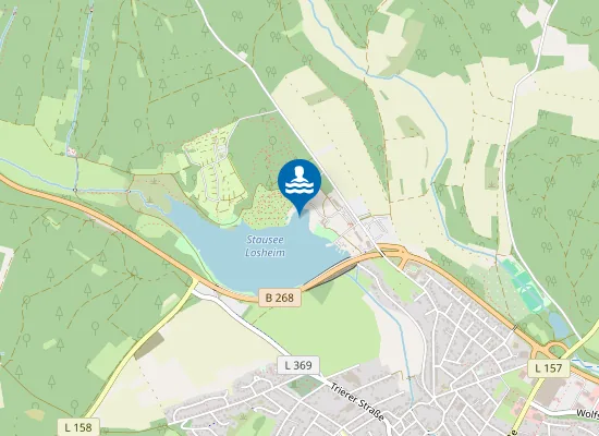 Map of LOSHEIMER STAUSEE LOSHEIM AM SEE STRANDBAD
