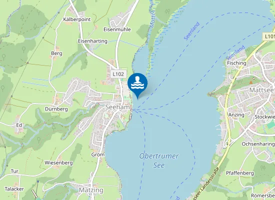 Map of OBERTRUMER SEE, SEEHAM