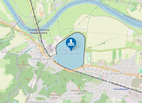 Map of SPEICHERBECKEN NIEDERWARTHA