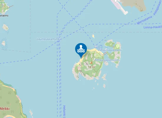 Map of Pihlajasaaren uimaranta