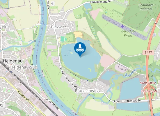 Map of KIESGRUBE PIRNA BIRKWITZ PRATZSCHWITZ