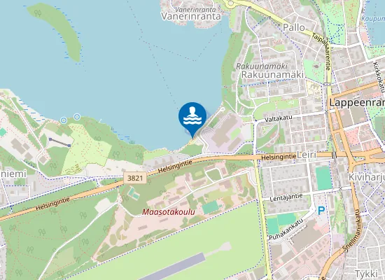 Map of Korkkitehtaan uimaranta
