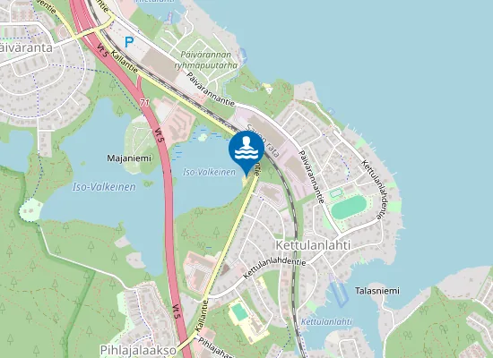 Map of Iso-Valkeisen uimaranta