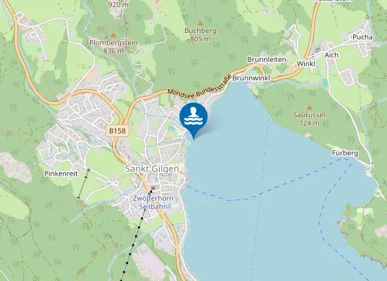 Map of WOLFGANGSEE, ST. GILGEN