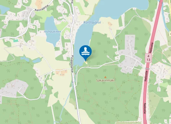 Map of Korttajärven uimaranta