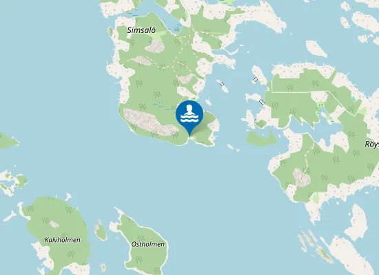 Map of Simsalö public beach;Bullerstenudden
