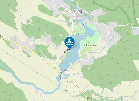 Map of Svartå bruks badstrand