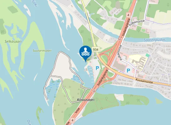 Map of Ounaspaviljongin uimaranta