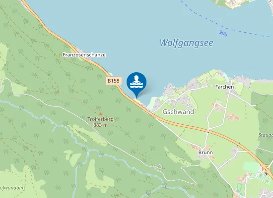 Map of WOLFGANGSEE, ST. GILGEN - GAMSJAGA
