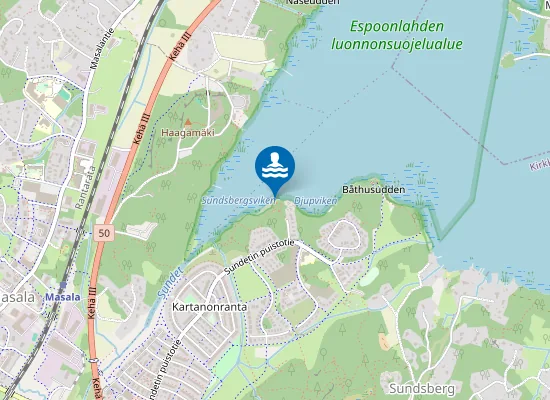 Map of Sundetin uimaranta