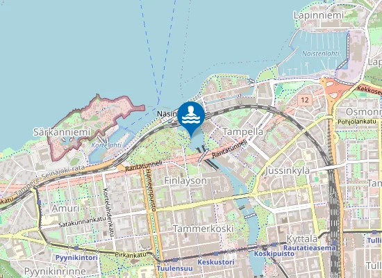 Map of Mältinrannan talviuintipaikka