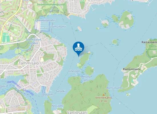 Map of Vasikkaluodon yksityisen saunan uimaalue