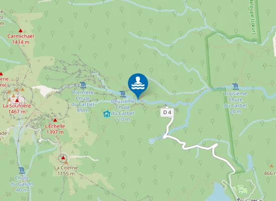 Map of Zone De Baignade Dans La Rivière Du Grand Carbet