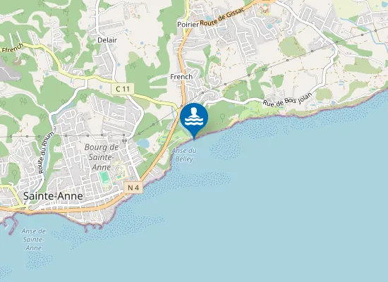 Map of Spot kitesurf Anse du Belley