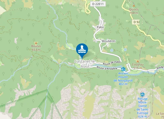 Map of Piscine naturelle de Castanet