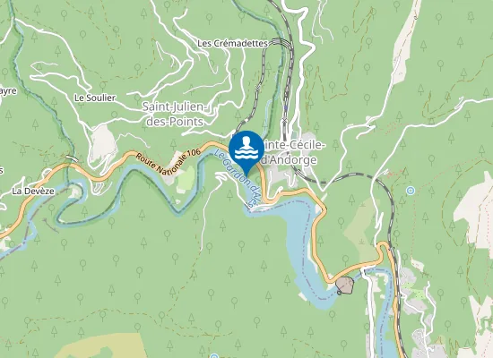 Map of Beach near quiet river