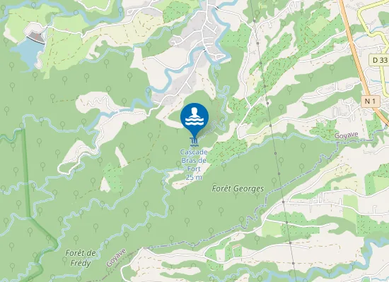 Map of Cascade Bras de Fort