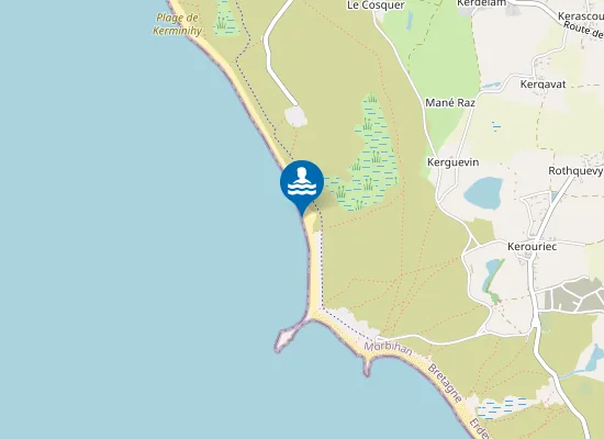 Map of Plage naturiste de Kerminihy