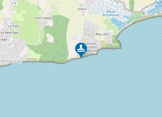 Map of Plage du Domaine des Grèves
