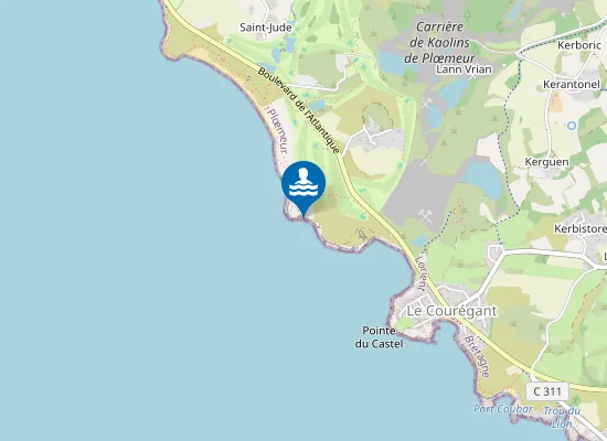 Map of Plage des Sables Rouges