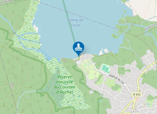 Map of Plage du Lac de Léon