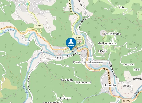 Map of Camping Le Ventadour Ardeche