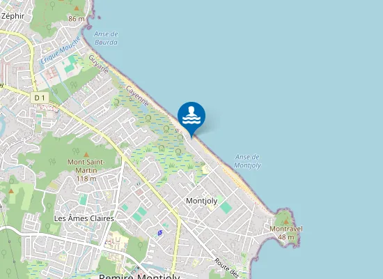 Map of Plage Louis Caristan