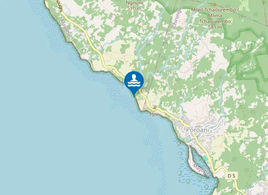 Map of Plage De M'tsanga-Beach / M'tsanga Chéhi